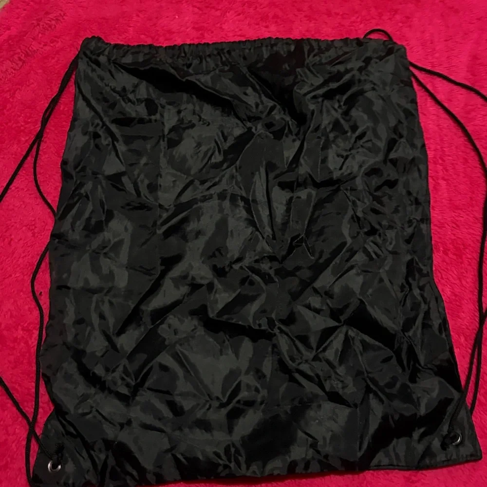 Black and Orange Drawstring Bag